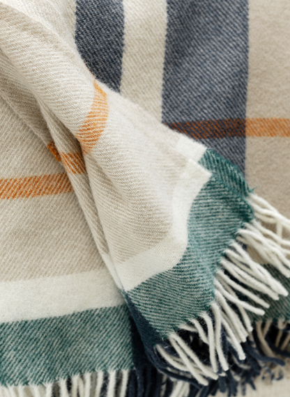 Retreat Lambswool Throw - Meadow Check